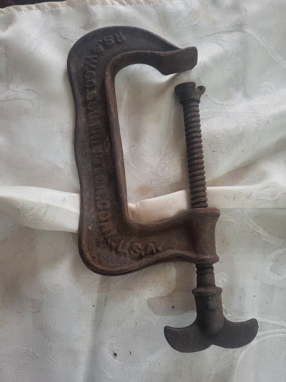 Vintage P S & W Co Southington Conn 8" C Clamp Made in USA Steel 1888 pat.